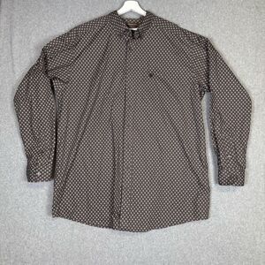 Ariat Men's Size XXL 2XL Tall Grey Long Sleeve Button Down Shirt Western